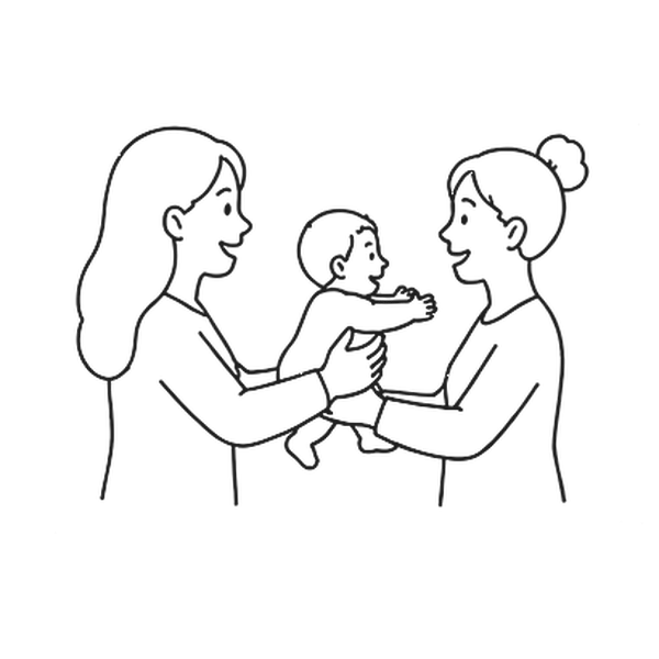 Être en confiance : une professionnelle accueille un bébé des bras de sa maman