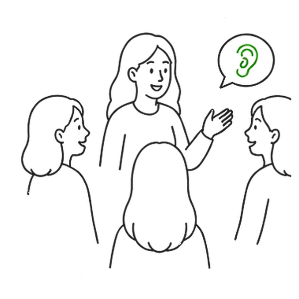 Écouter et s’ajuster : un groupe de personnes en discussion